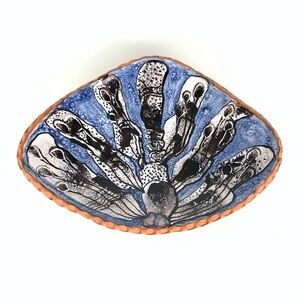 Fernando Velazquez Vigil Pottery Trinket Dish Vtg 2001 Abstract Alien Weird
